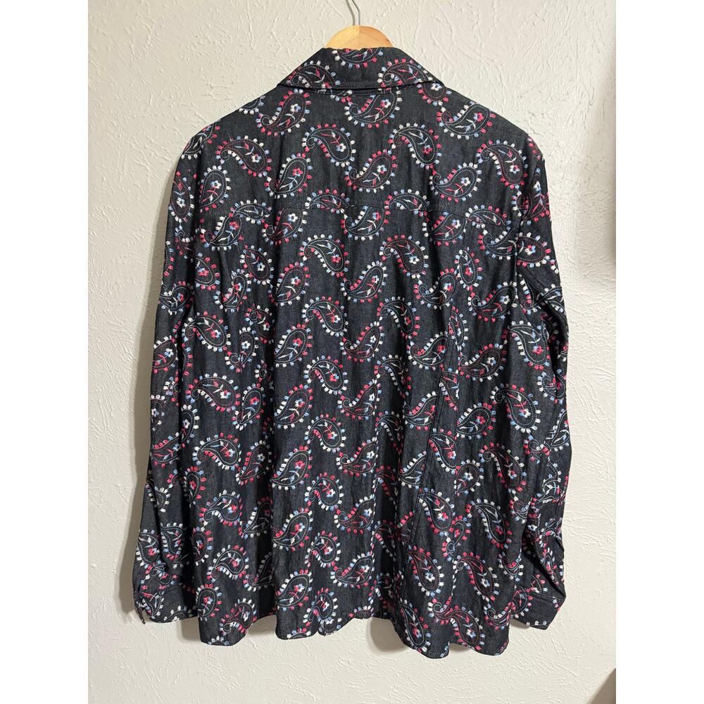 Coldwater Creek Embroidered Paisley Button Front Jacket 2X - Picture 4 of 4